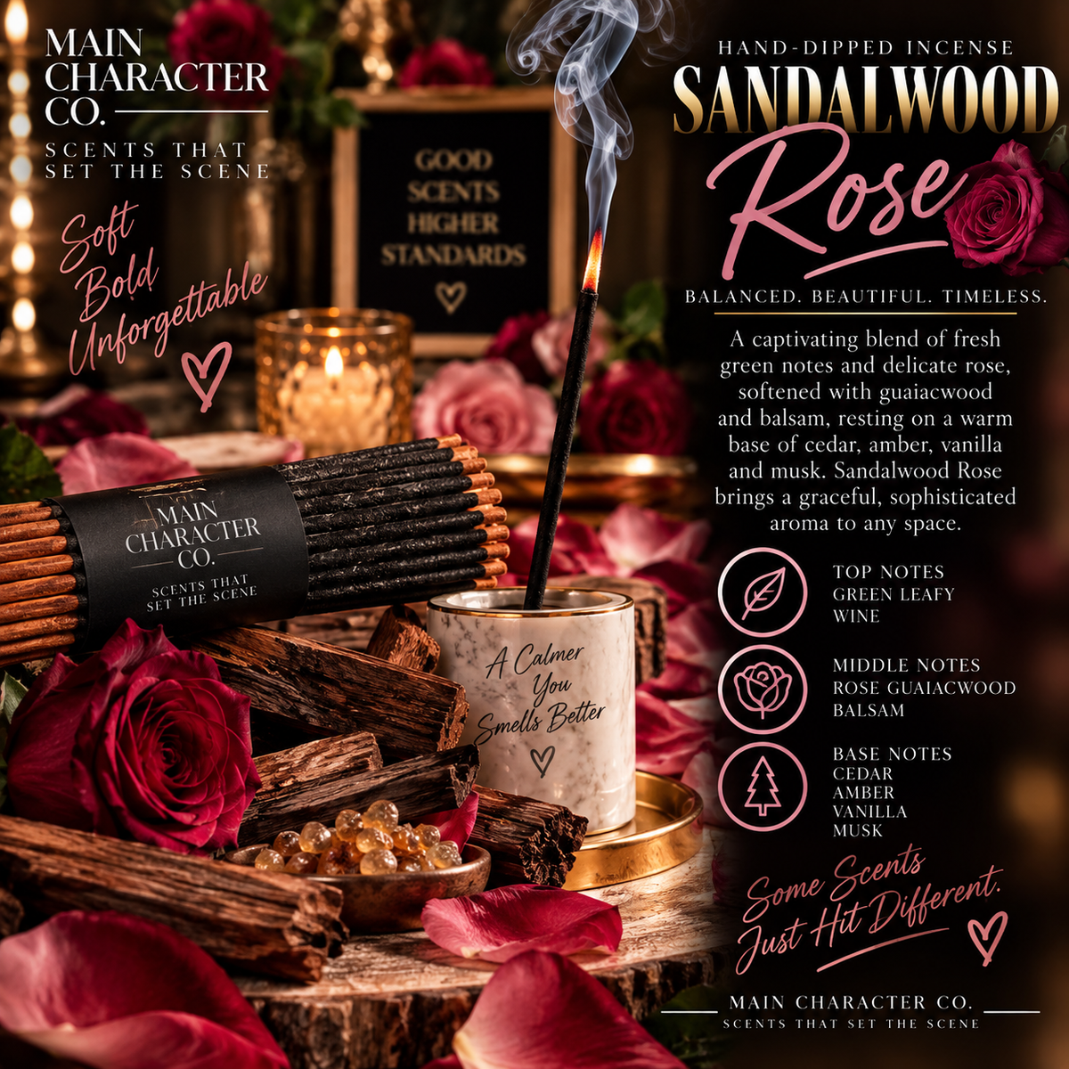 SANDALWOOD ROSE Incense Stick